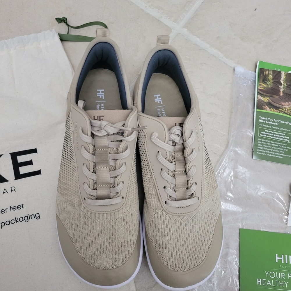 Hike Footwear Stride Barefoot Shoes Men 10-10.5 Women  12-12.5 Tan Mesh Sneakers
